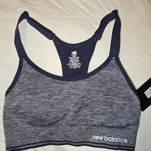 New Balance Women's Navy and Gray Sports Bra